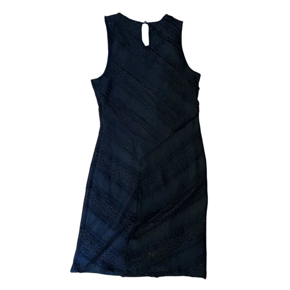 Monteau Black Textured Sleeveless Mini Dress Size Medium - Picture 3 of 10